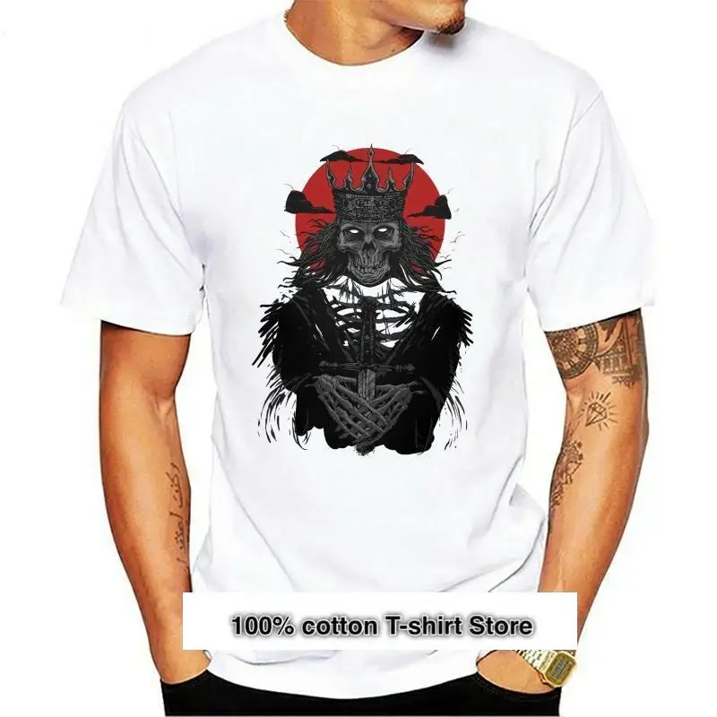 

Camiseta de Rey muerto para hombre, camiseta Hipster, Punk, Rock, Heavy Metal, Calavera, barba
