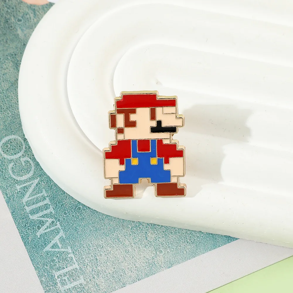 

Classic Game Super Mario Brooches Cartoon Anime Enamel Lapel Pins Cute Mario Badges for Backpack Accessories Fans Cosplay Gift