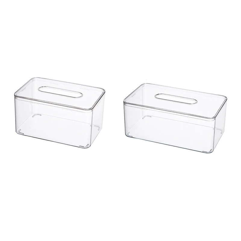 

2Pcs Tissue Box Living Room Drawing Paper Box Household Transparent Tissue Box Creative Storage Napkin