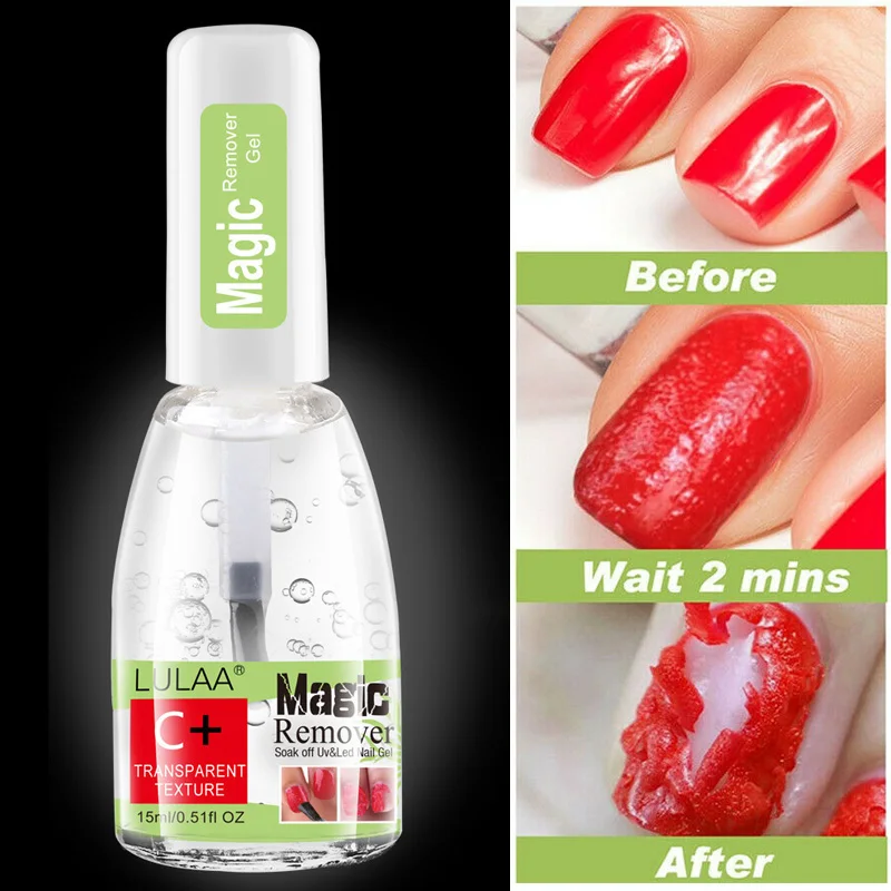 15 мл Магический гель-лак для снятия, быстро смывается верхним слоем лака, очиститель для полуперманентного акрилового УФ-геля.