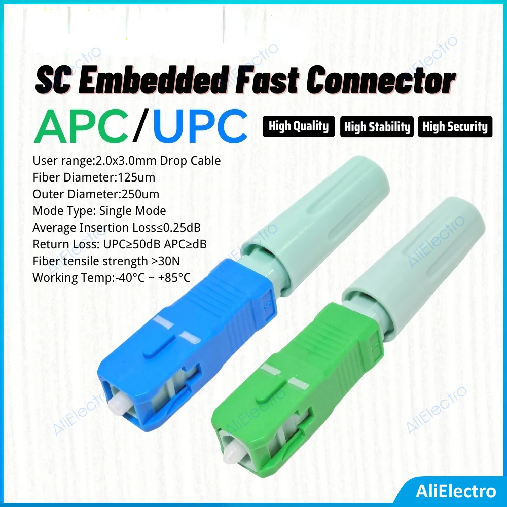 Новый одномодовый оптический коннектор SC APC SM волоконно-оптический Быстрый UPC FTTH