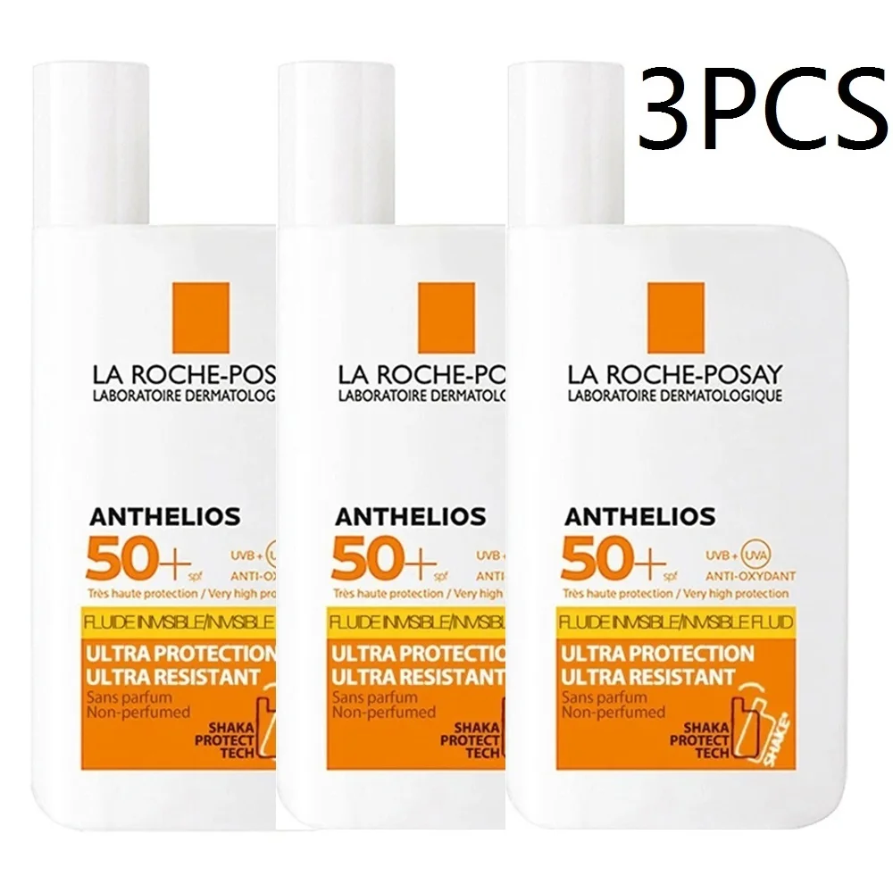 

3PCS La Roche Posay Sunscreen SPF 50+ Face Sunscreen Oil-Free Ultra-Light Fluid Broad Spectrum Universal Tint Body Sunscreen