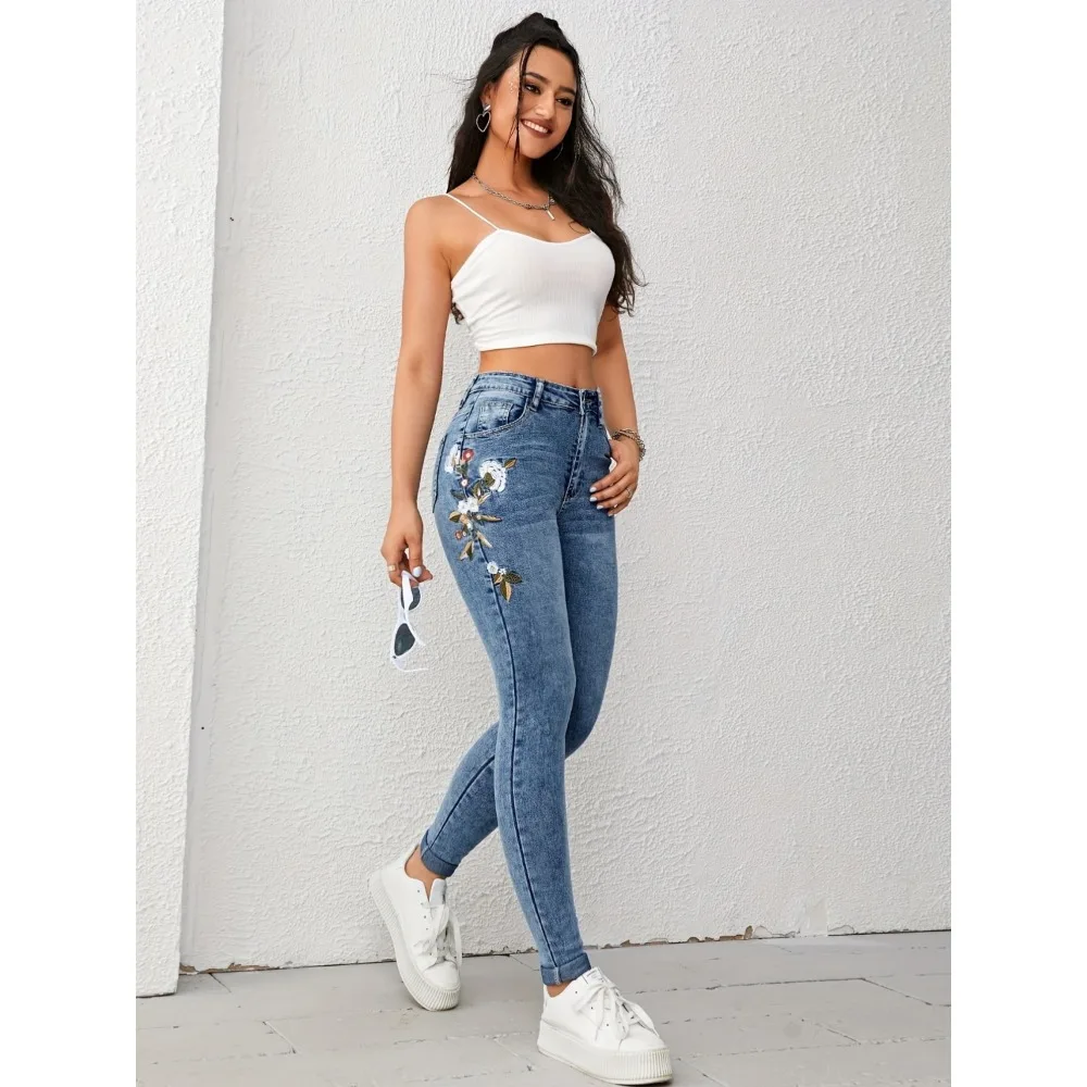 Экзотические брюки с открытой промежностью винтажные вышитые джинсы-бойфренды