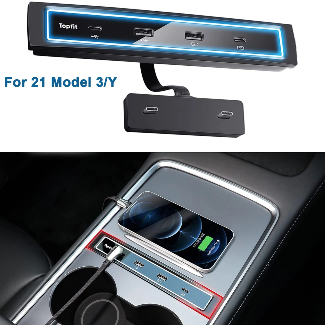 

Док-станция Tesla модель 3/Y 2021 2022 27 Вт для быстрой зарядки