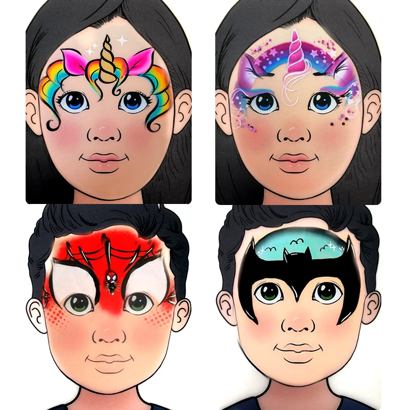 

High Quality Plastic Face Painting Practice Stencil Reusable Templates Body Painting Supplies