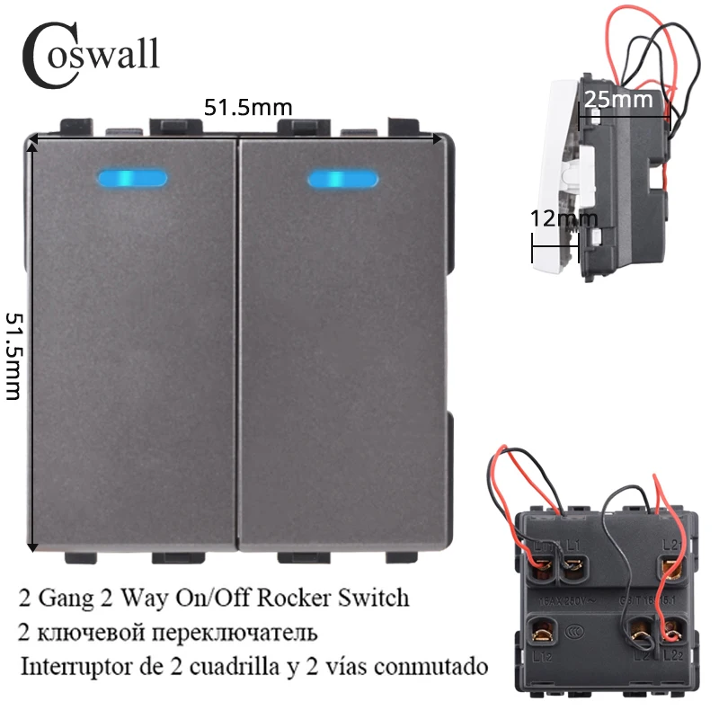 

Coswall серый импульсный дверной звонок