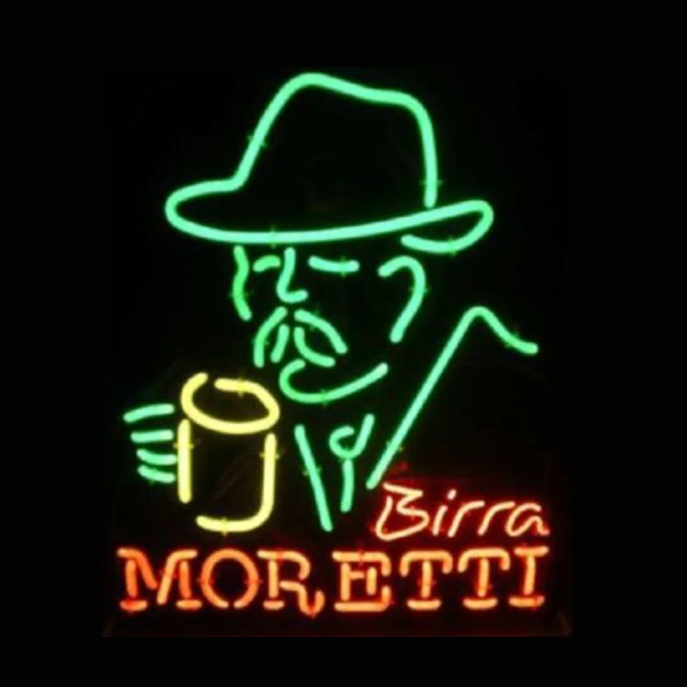 

Birra Moretti Пивоваренная неоновая наклейка, оригинальная стеклянная трубка ручной работы, Пивоваренная лампа для бара, ресторана, дисплей, декор комнаты 20 дюймов x 24 дюйма