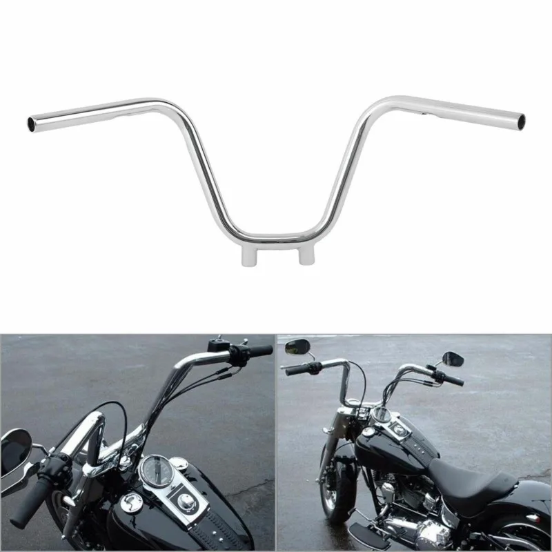 

Motorcycle 10'' Rise 1.2" Risers Jackrabbit Handlebars For Harley Softail Dyna Sportster XL
