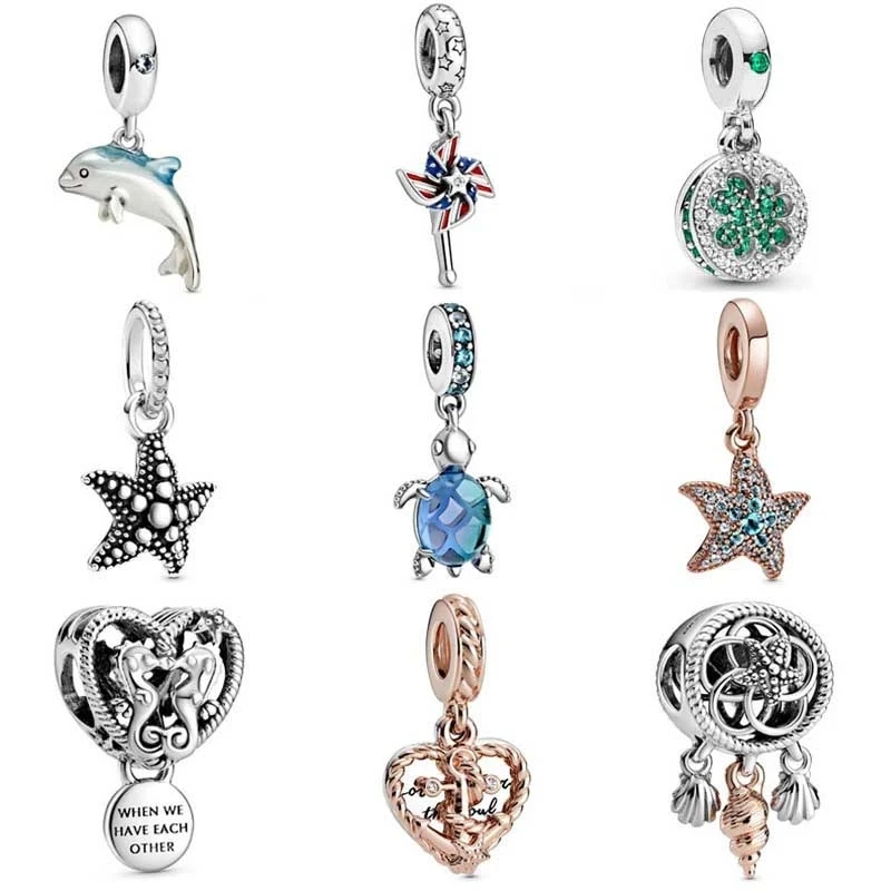 

Новые Подарочные ювелирные изделия, женские серебряные бусины, дизайнерские подвески «сделай сам», браслет Pandor, оригинальные серебряные бу...