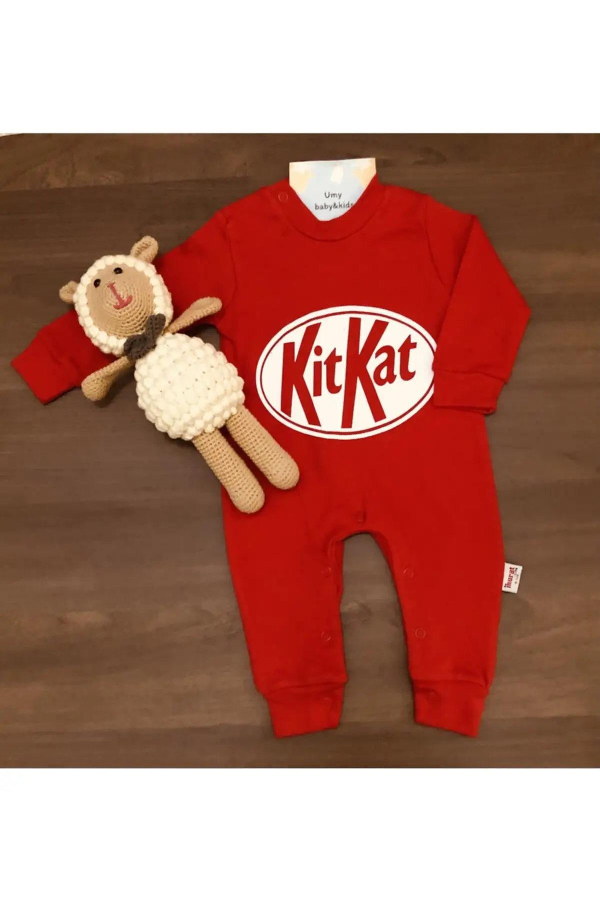 Всесезонный детский красный комбинезон унисекс с принтом Kitkat, детская одежда для новорожденных, лето, зима, весна, осень, для девочек и мальч...