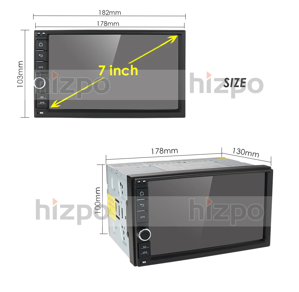 Автомобильный мультимедийный плеер 2 Din IPS Android 10 0 4 Гб ОЗУ 64 ПЗУ универсальный