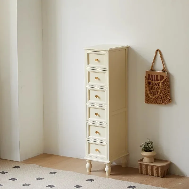 Утолщенный Ретро комод из твердой древесины шкаф со щелей простой прикроватный