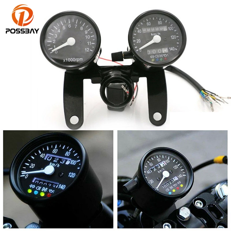 

Motorcycle Digital Odometer Tachometer Speedometer Gauge Black Universal Cafe Racer Accessories Velocimetro Moto Contachilometri