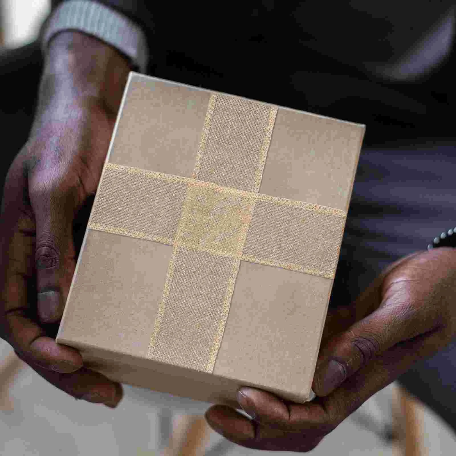 Упаковка из мешковины сделай сам Рождественская рождественская льняная лента