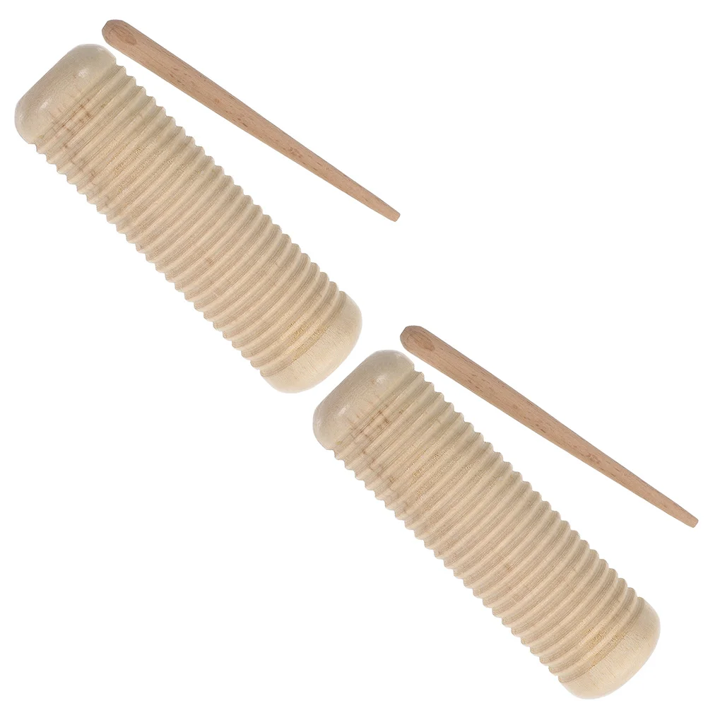 

2 Sets Guiro Instrument Wooden Percussion Instrument Toy Early Educational Instrument
