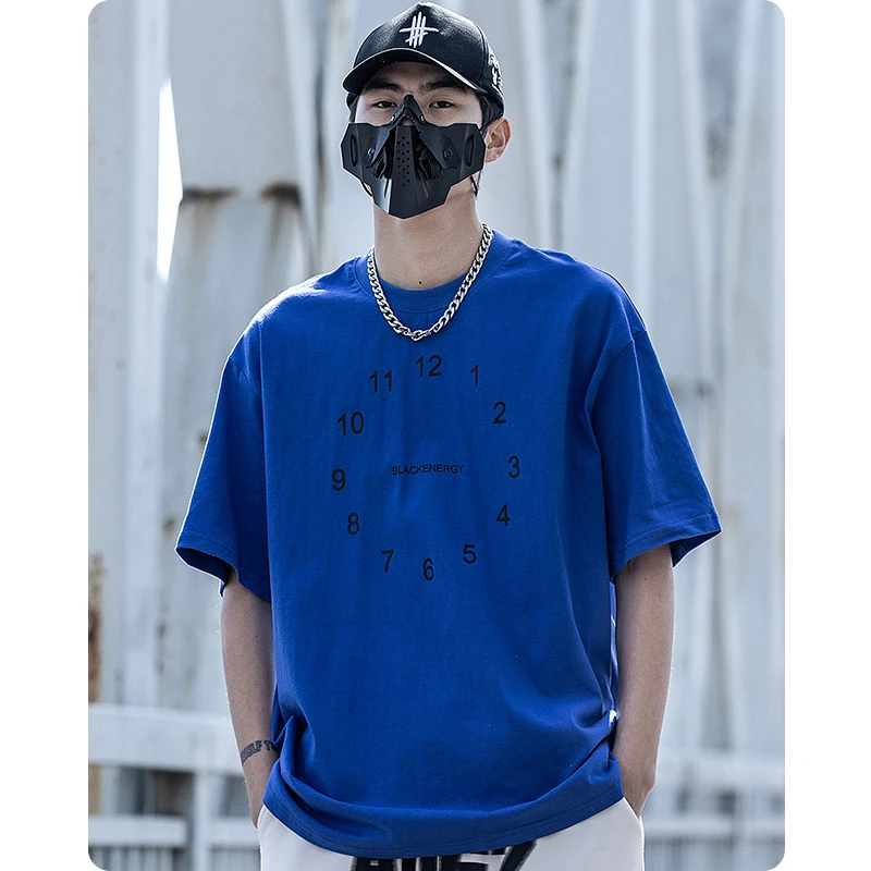 

Футболка с круглым вырезом и принтом часов, из чистого хлопка