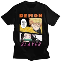 demon slayer tshirt graphic top tees streetwear punk kimetsu no yaiba t shirt cotton japanese anime men funny harajuku clothes