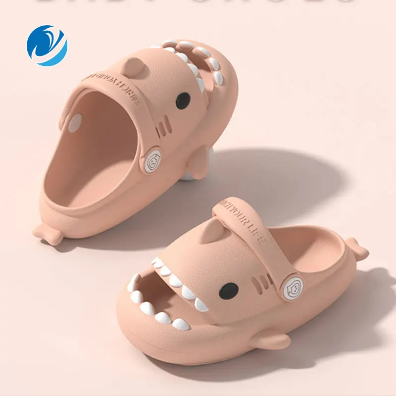 

Mo Dou Children's Sandals Thick Soft Toe-wrapped Baby EVA Non-slip Slippers Lovely Cartoon Shark Breathable Waterproof Cozy