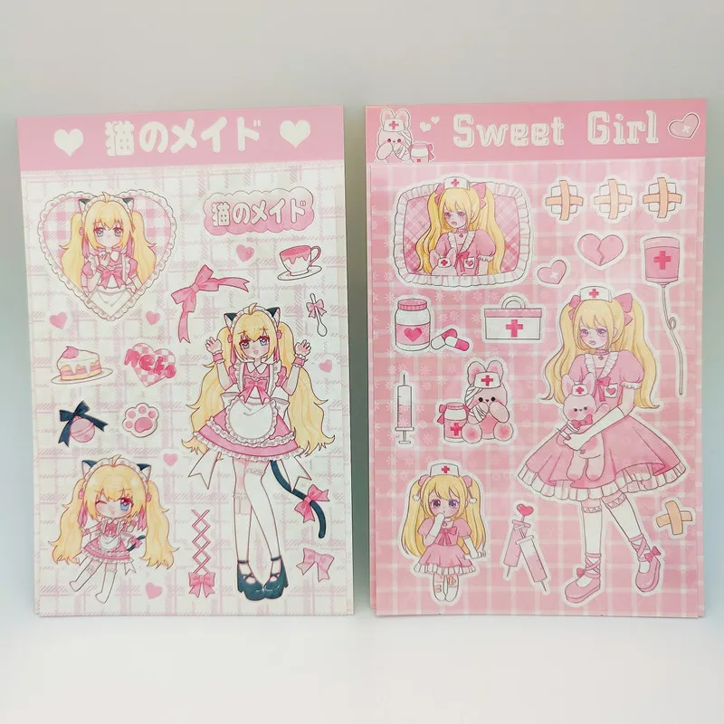 

Корейские милые Мультяшные стикеры в стиле девушки горничной для скрапбукинга DIY альбом для дневника украшение счастливого плана