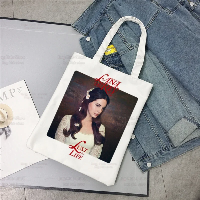 Lana Del Rey Singer Fans Unisex Холщовая сумка через плечо Eco Just For Life Сумка для покупок