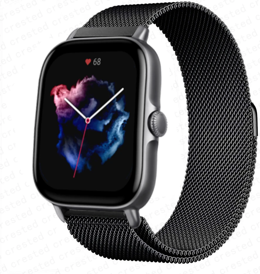 Магнитный ремешок для Amazfit GTS/2/2e/3/GTS2 Mini/GTR 42 мм/47 мм/GTR2/3/Pro stratos металлический