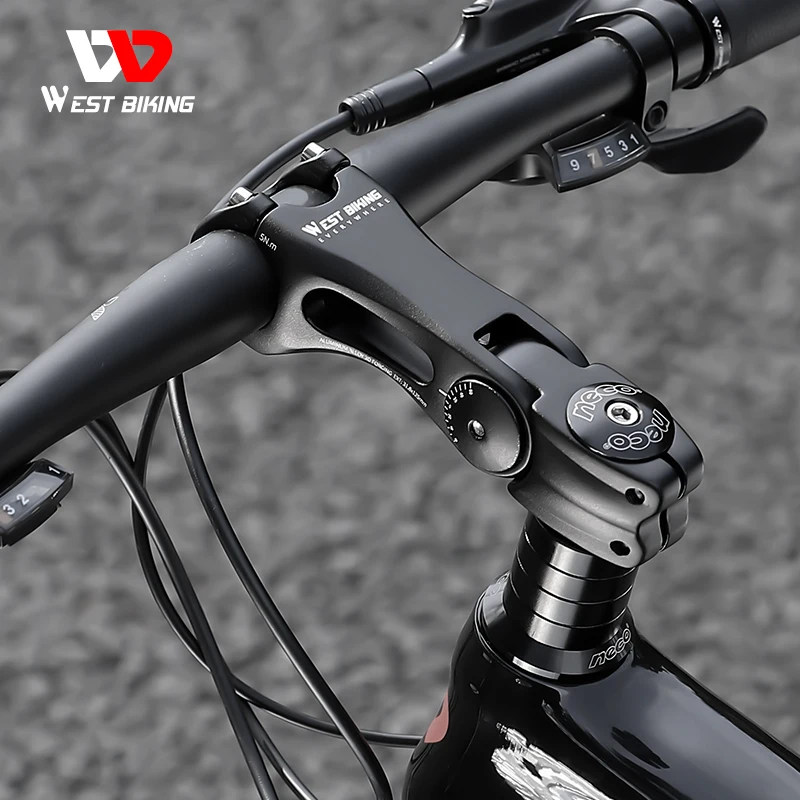 

WEST BIKING MTB Bicycle Handlebar Stem Adjustable 60 Degree Angle Riser 31.8mm Handlebar Mount Front Fork Variable Stem Adapter