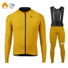 Мужская Зимняя Теплая Флисовая одежда 2022 с длинным рукавом, велосипедная Джерси, комбинезон, брюки, Униформа, уличный комплект для горного велосипеда, велосипедный костюм, велосипедная одежда, рубашка