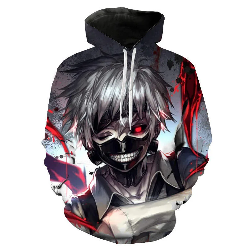 

Новые повседневные Модные уличные свитшоты с 3D принтом «Токийский Гуль» для мужчин, женщин и детей, свитшоты для мальчиков и девочек, Крутое пальто, толстовки