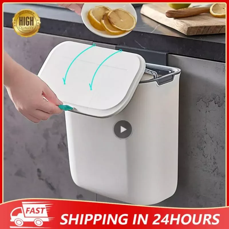 

Car Trash Bin Hanging Vehicle Garbage Dust Case Storage Box Black Abs Square Pressing Type Trash Can Auto Interior Accessories