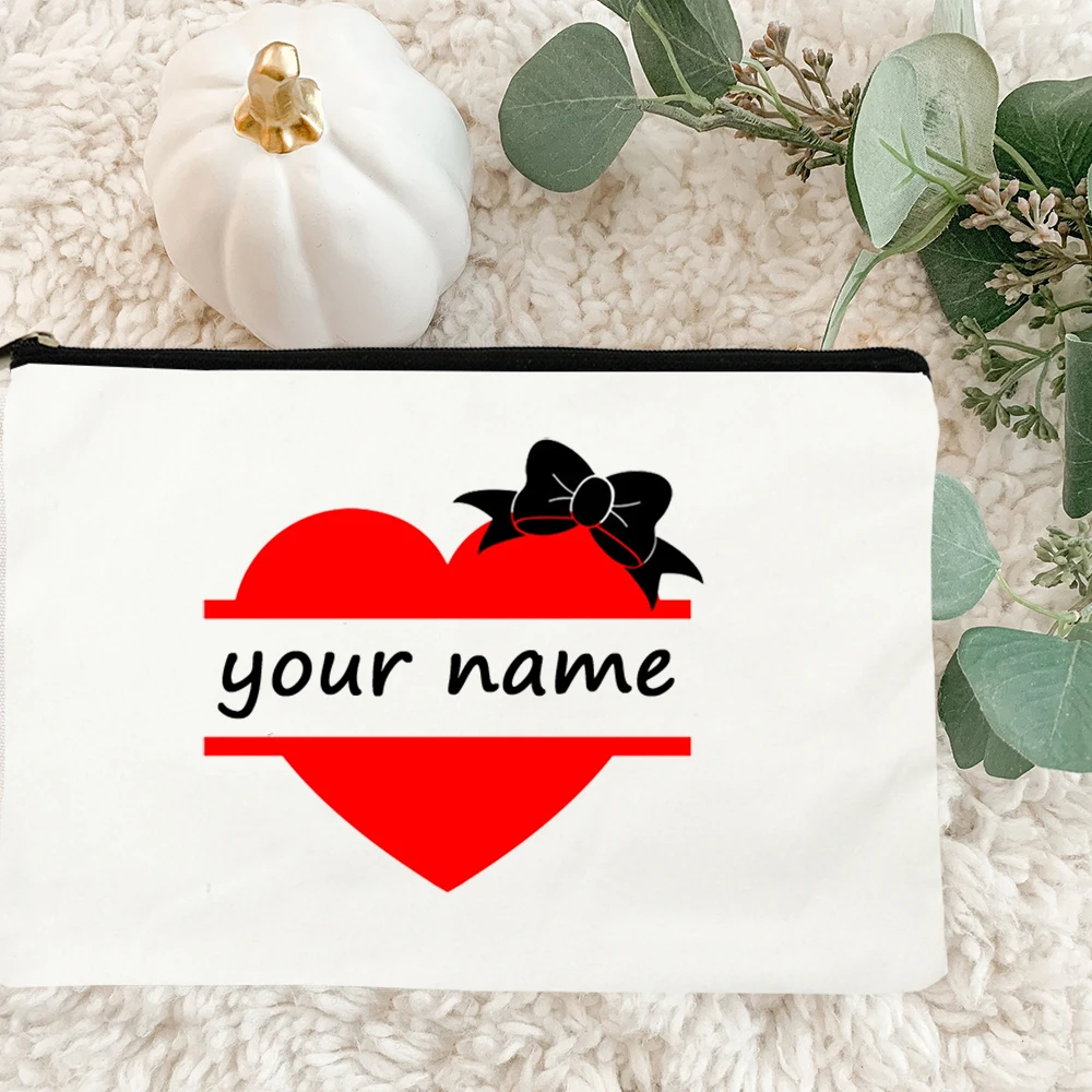 

Индивидуальные женские косметички с именем на заказ, сумки, модные повседневные сумочки для карандашей и макияжа, Настраиваемые Женские Лу...