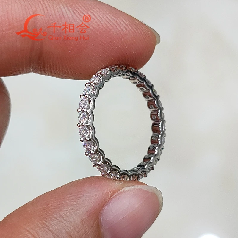 10k 14k 18k gold 2mm round D VS HPHT diamond  Eternity Band Customizable Specifications GEMIDJewelry Rings Engagement
