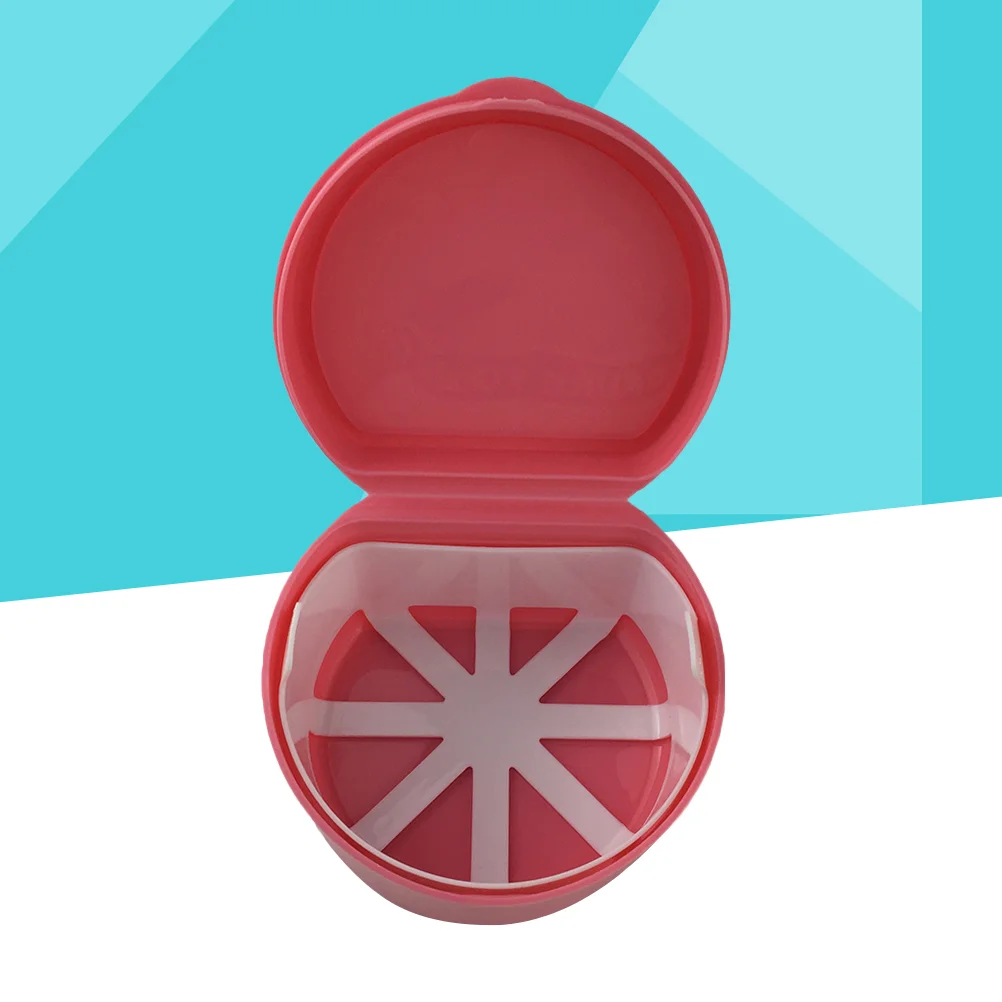 

Denture Case Box Teeth Retainer False Bath Container Storage Travel Lid Portablecup Cleaning Decorative Carrying