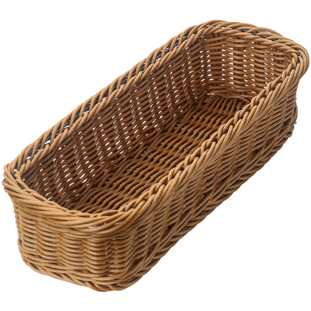 

Cutlery Storage Basket Tableware Imitation Rattan Weaving Woven Dinnerware Pp Container Cereal Spoon Baskets