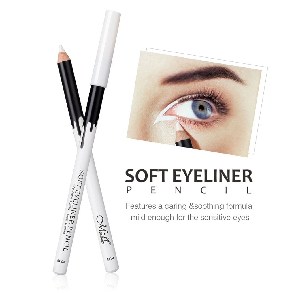 12pcs White Eyeliner Pen Pencil Eyes Brightener Eyeshadow Hightlighter Waterproof Female Lip Pigment Pen Make Up Tools WH998