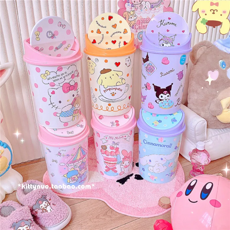 Kawaii Мультфильм Аниме Sanrios мусорная корзина рабочего стола портативная