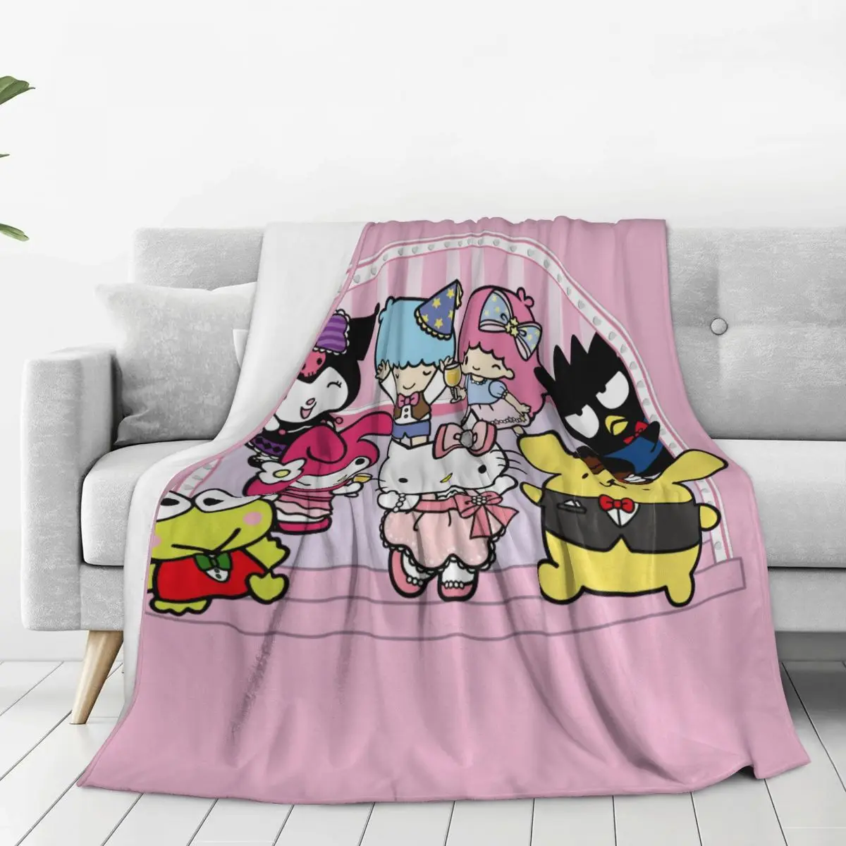Одеяло Hello Kitty и Friends декоративное Фланелевое постельное белье пледы на диван стул