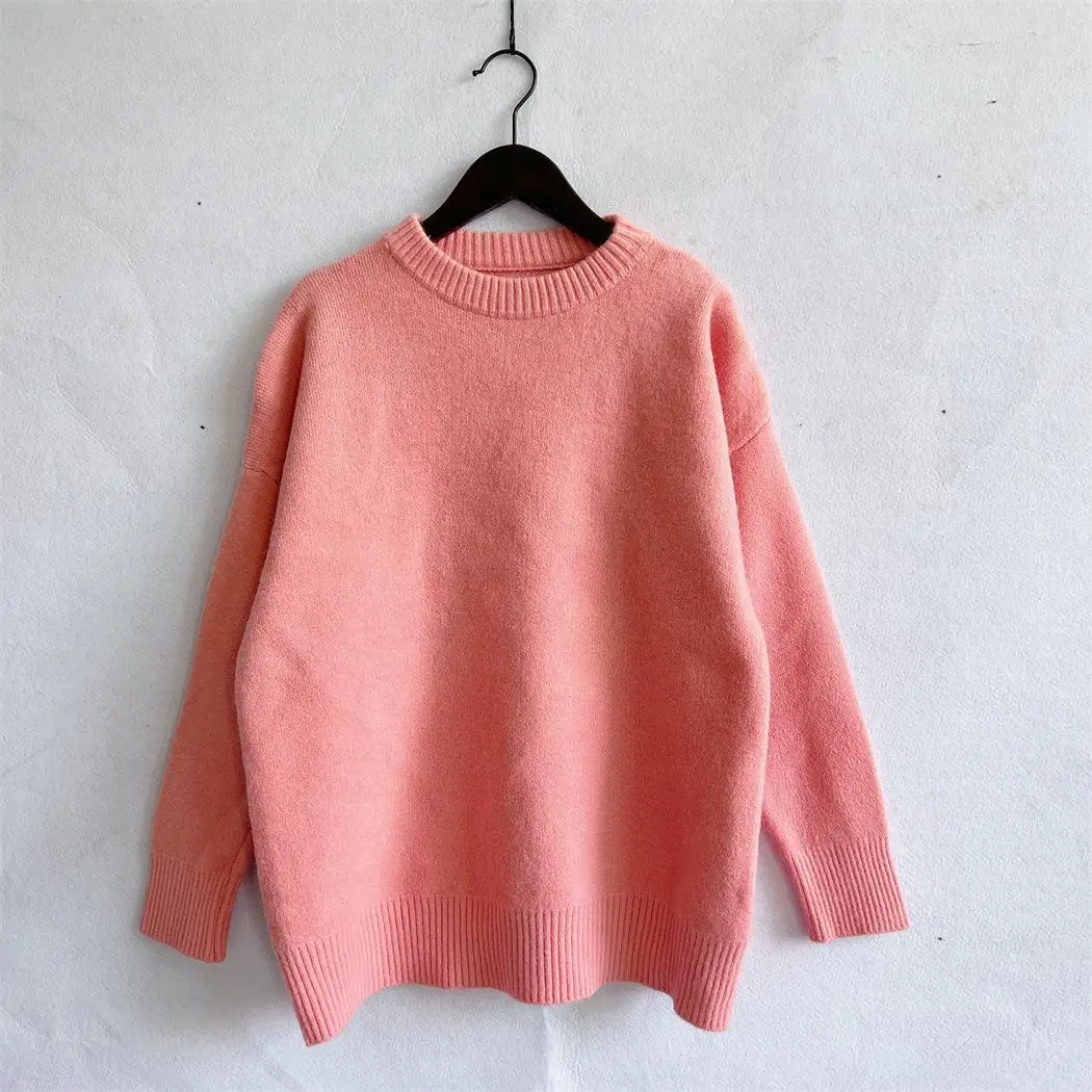 

2022 winter pregnant women's long-sleeved round neck pullover sweater Black