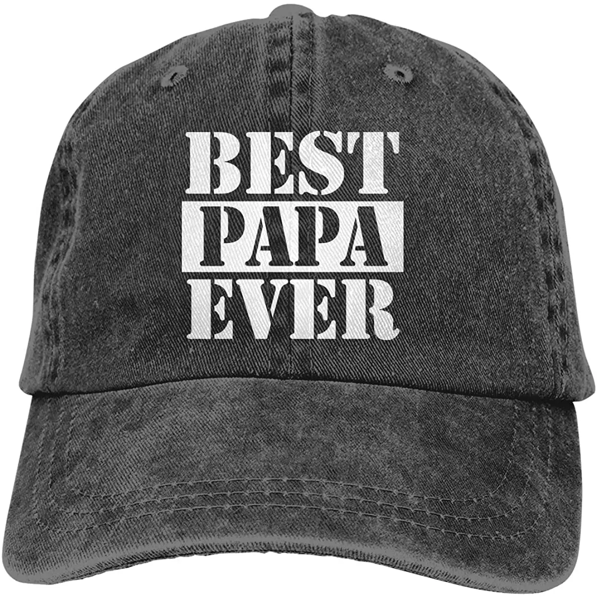 

Unisex Best Papa Ever Denim Hat Adjustable Washed Dyed Cotton Dad Baseball Caps