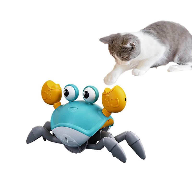 

Induction Escape Crab Electric Charging Cat Toy Interesting Interactive Pet Supplies Automatically Avoid Obstacles Crawling Crab