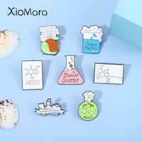 science series enamel pin test tube conical flask chemical reagent cutsom fun brooches backpack badge gifts for friends