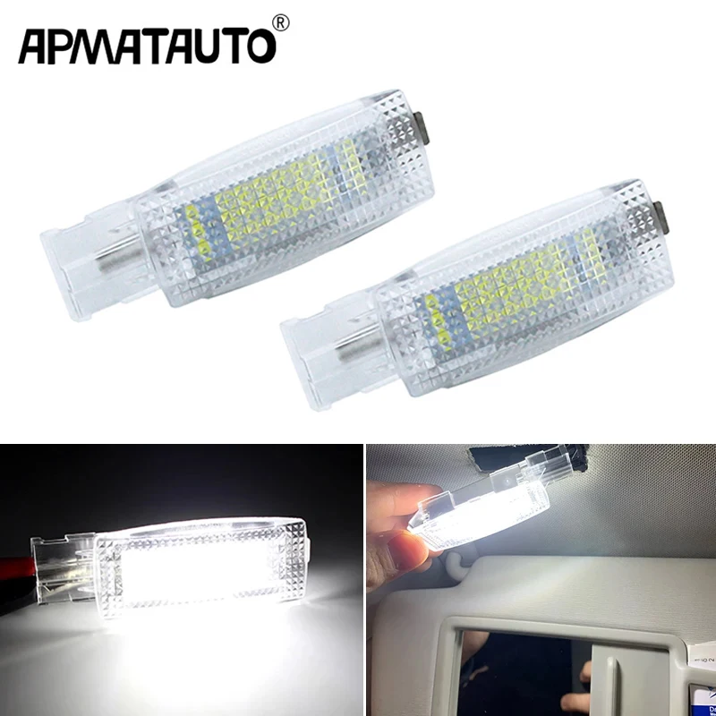 

2 шт. светодиодные внутренние солнцезащитные козырьки для косметического зеркала, лампы для чтения для VW Golf4 5 6 7 Plus Passat B5 B6 B7 CC Jetta Polo Beetle EOS