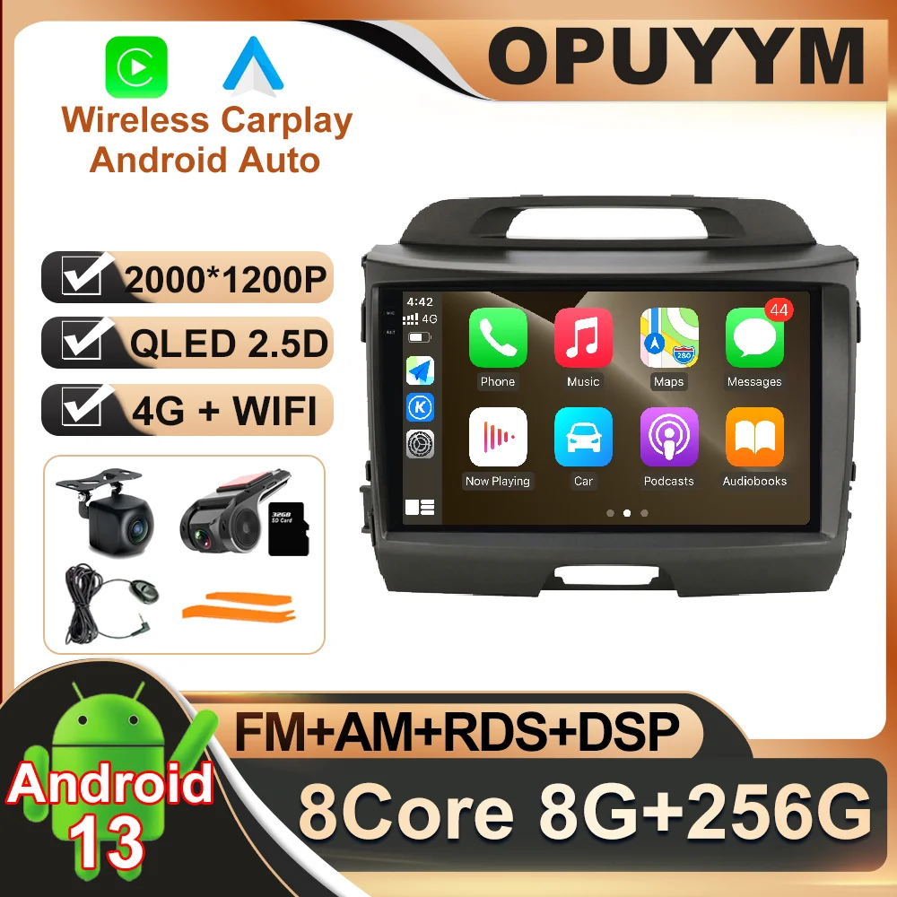 

Android 13 For KIA Sportage 2010 - 2016 Car Radio Stereo Navigation GPS BT No 2din ADAS WIFI DSP Multimedia Autoradio RDS Video