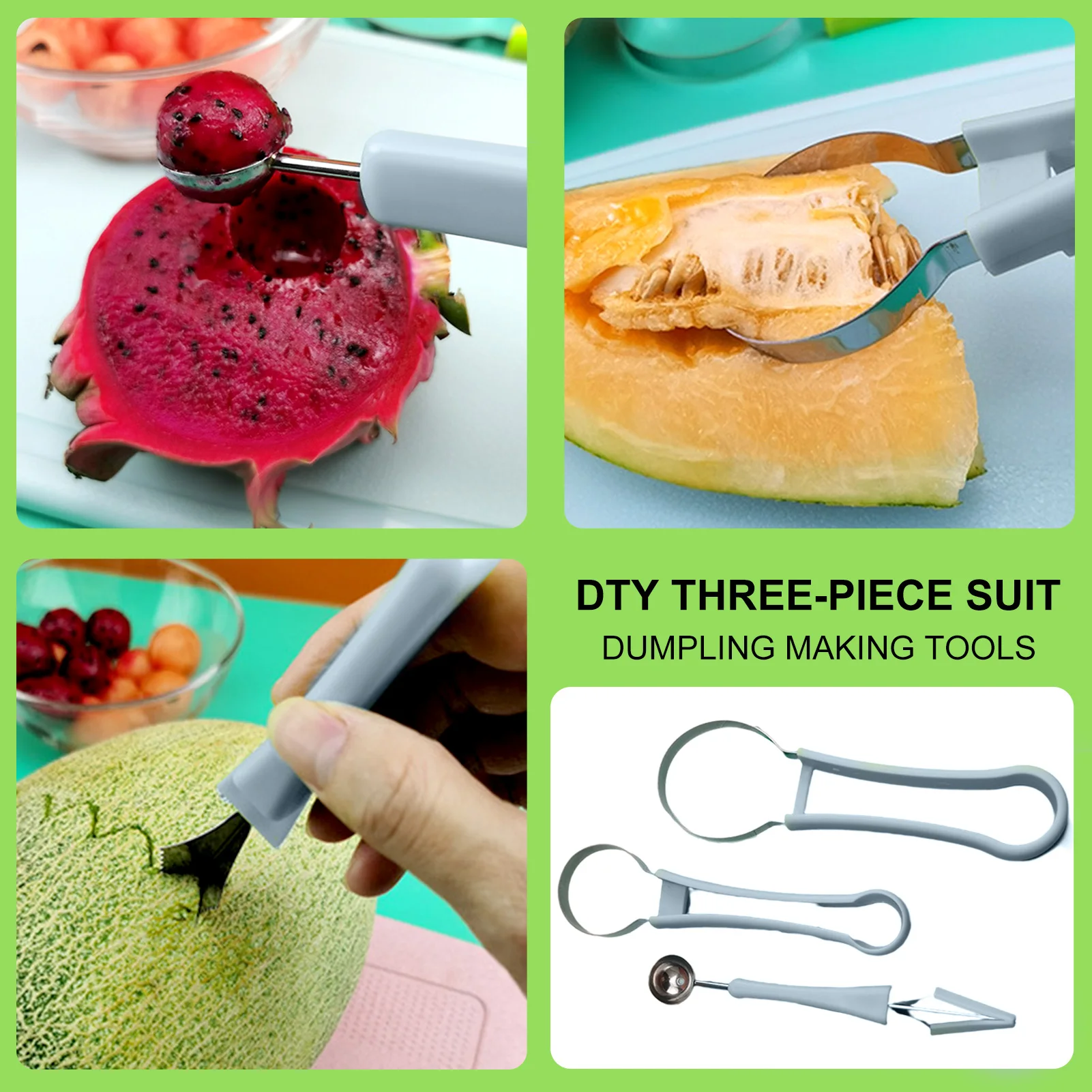 Набор инструментов для резьбы по фруктам комплект 4 в 1 совок дыни Овощечистка