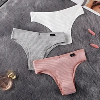 3 pcs panties cotton sexy lingerie for woman lady sports t back for woman thongs solid underwear woman intimates new bannirou