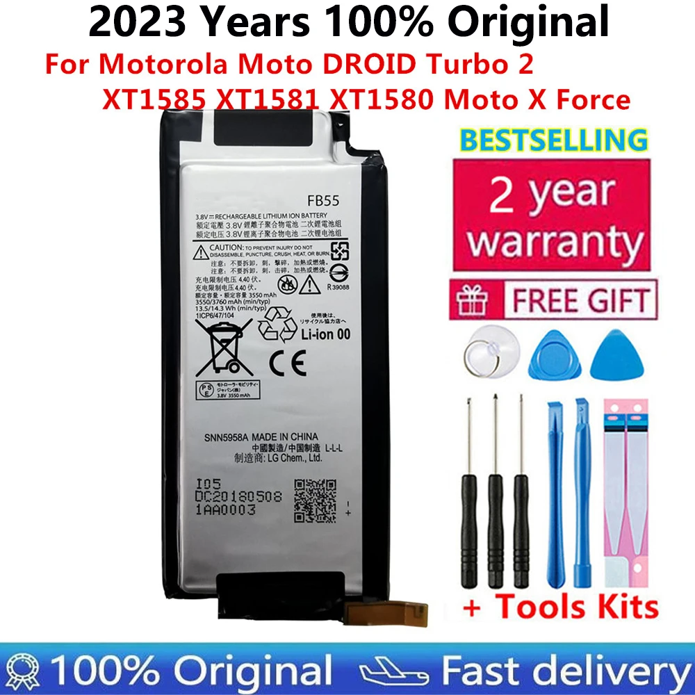 

100% Original New 3550mAh FB55 Battery For Motorola Moto DROID Turbo 2 XT1585 XT1581 XT1580 Moto X Force Phone batteries