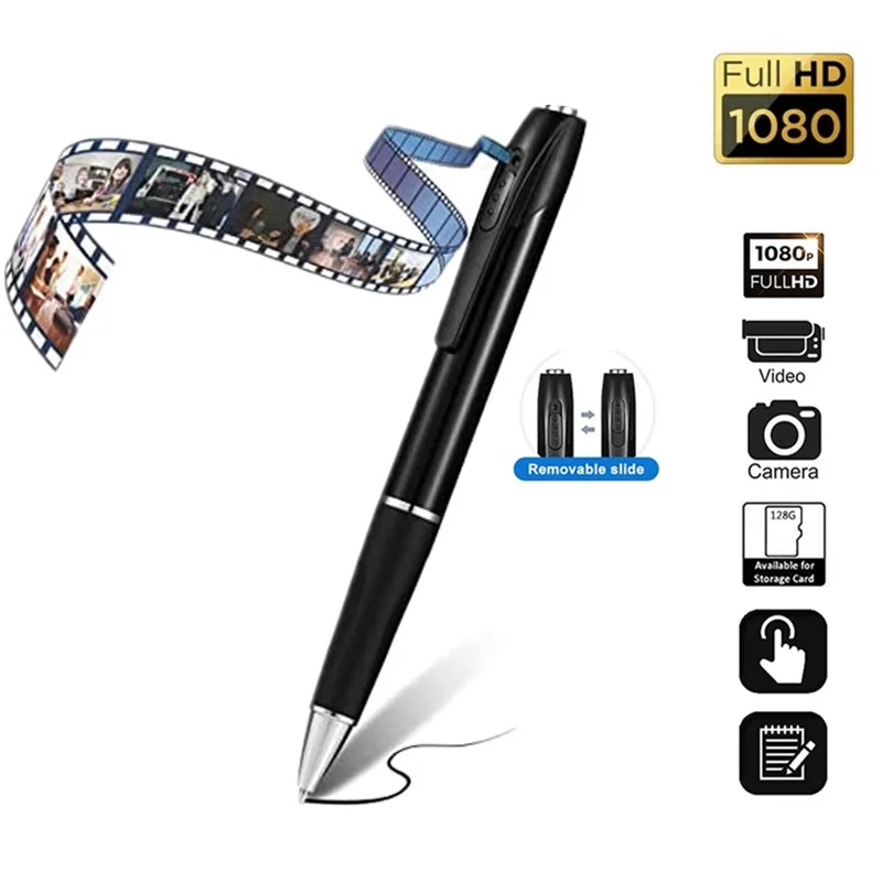 Full HD портативная шариковая ручка, камера с одной кнопкой, быстрая запись, Съемка фото видео и аудио запись, камеры, DVR