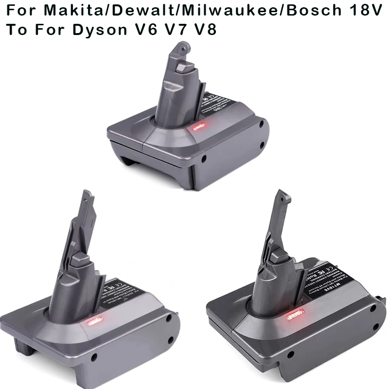 Переходник для литиевых батарей 18 в для пылесосов Dyson V6 V7 V8, преобразователь для Makita/Dewalt/Milwaukee/Bosch