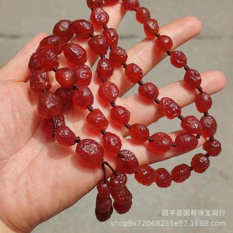 Фабрика Alashan Gobi агат винно-красный свитер цепочка браслет ожерелье шероховатый