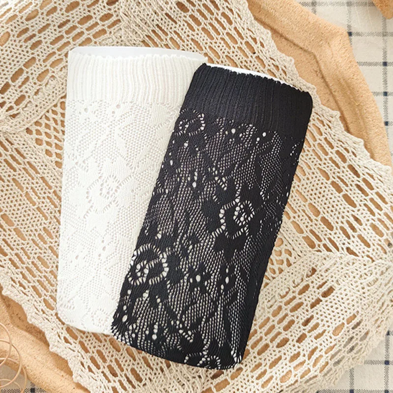 Women's Stockings Floral Lace Mesh Knee High Socks Summer Ultra-thin Transparent Lolita Jk Hollow Out Knee Length Girls Socks