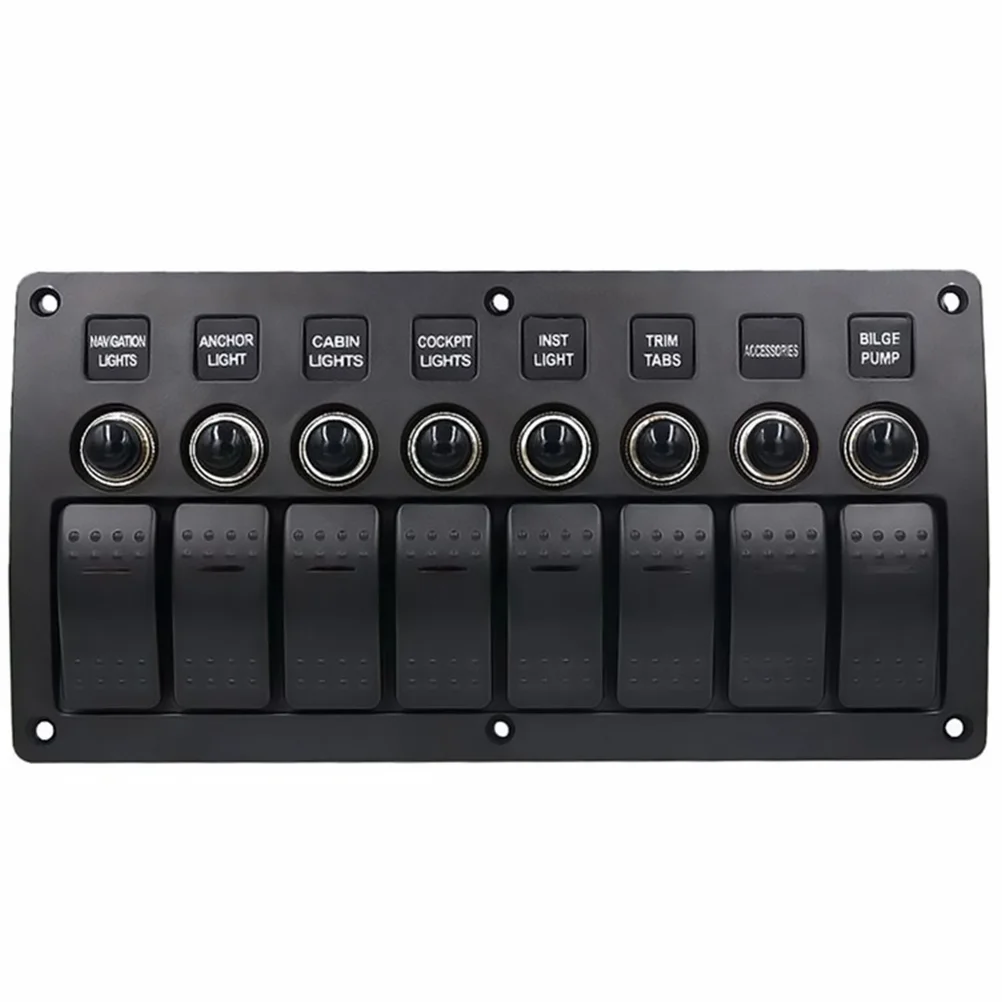 

1 Set 12-24V 8 Gang Practical Control Switch Control Panel Switch Panel